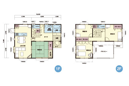 S-10｜4LDK｜南側の大きなバルコニーが魅力的なプラン