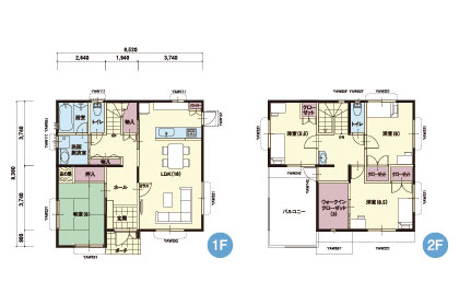 S-7｜4LDK｜ウォークインクローゼットを備えた収納充実のプラン