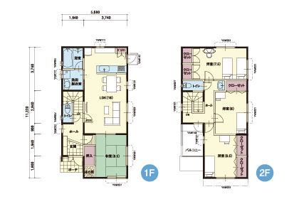 S-2｜4LDK｜コンパクトながら４LDKを実現したプラン